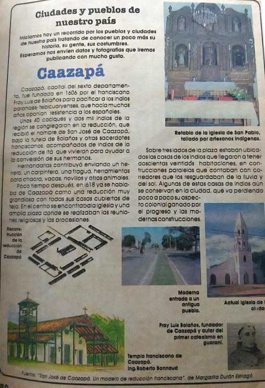 Ciudades y pueblos de nuestro país: Caazapá