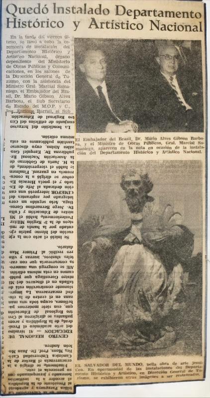Instalación del Departamento Histórico y Artístico Nacional