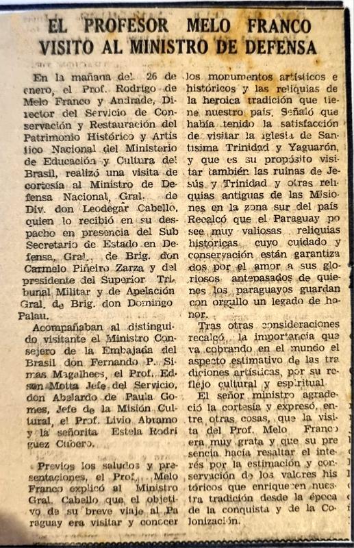 Funcionario de Brasil de Visita en Obras Públicas